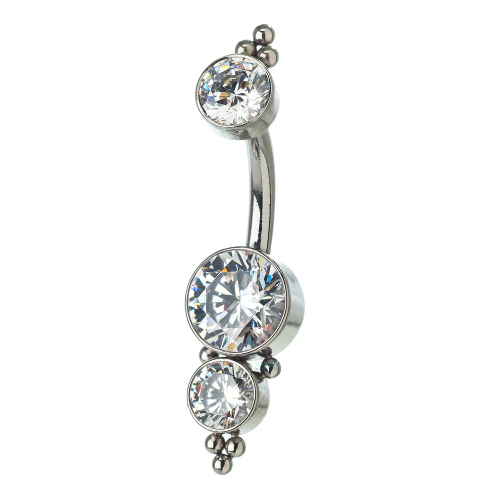 1HN 'Haute Couture' Faceted Gem Navel Curve - Image 3