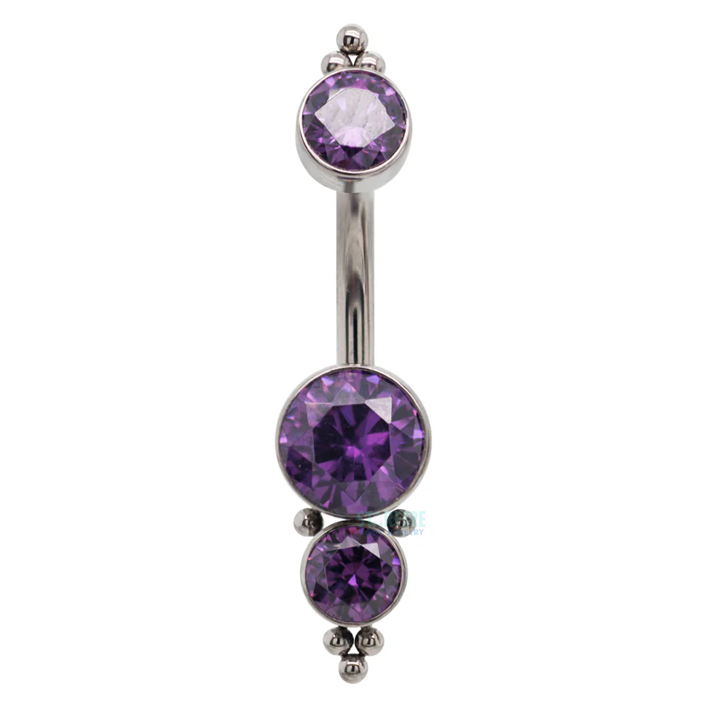 1HN 'Haute Couture' Faceted Gem Navel Curve - Image 7