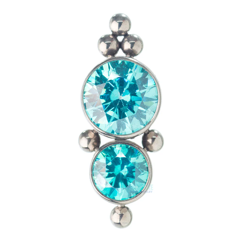 1HT-6A 'Haute Couture' Faceted Gem Bezel Cluster Threaded End - Image 3
