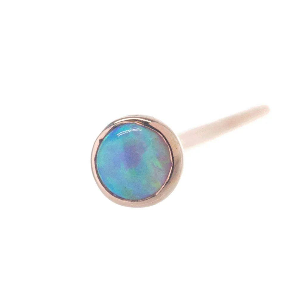 2.5mm Opal in Cup Setting Nostril Screw in Gold - Image 2