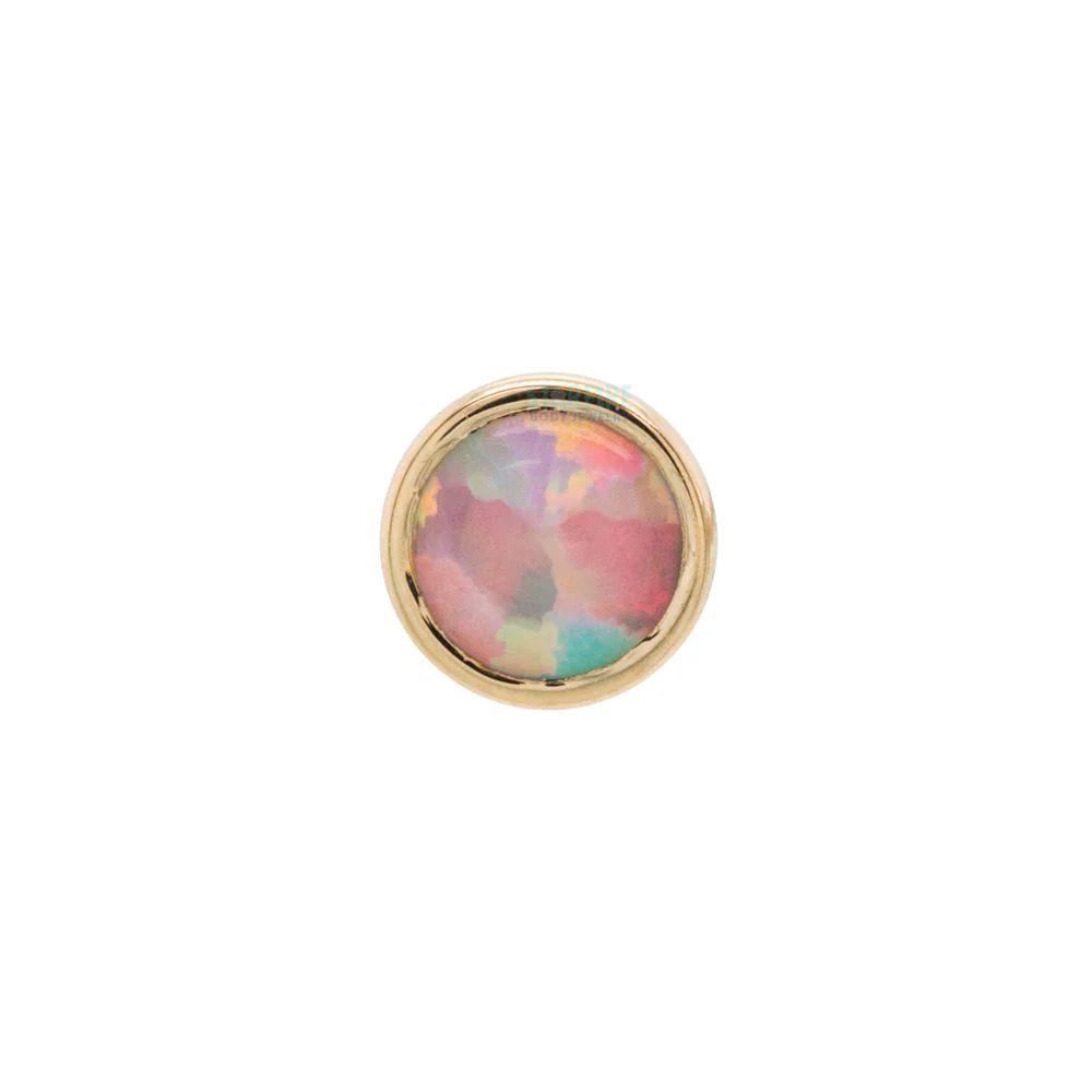 2.5mm Opal in Cup Setting Nostril Screw in Gold - Image 4