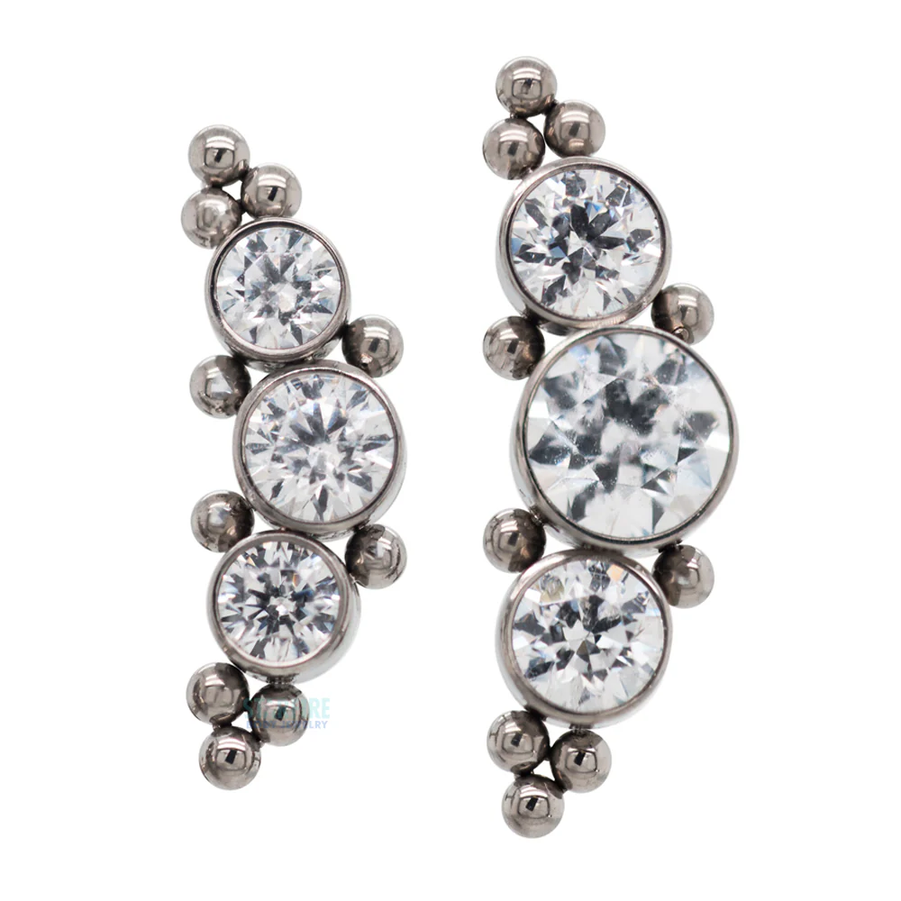 2HT-10 'Haute Couture' Faceted Gem Bezel Cluster on Flatback - Image 3