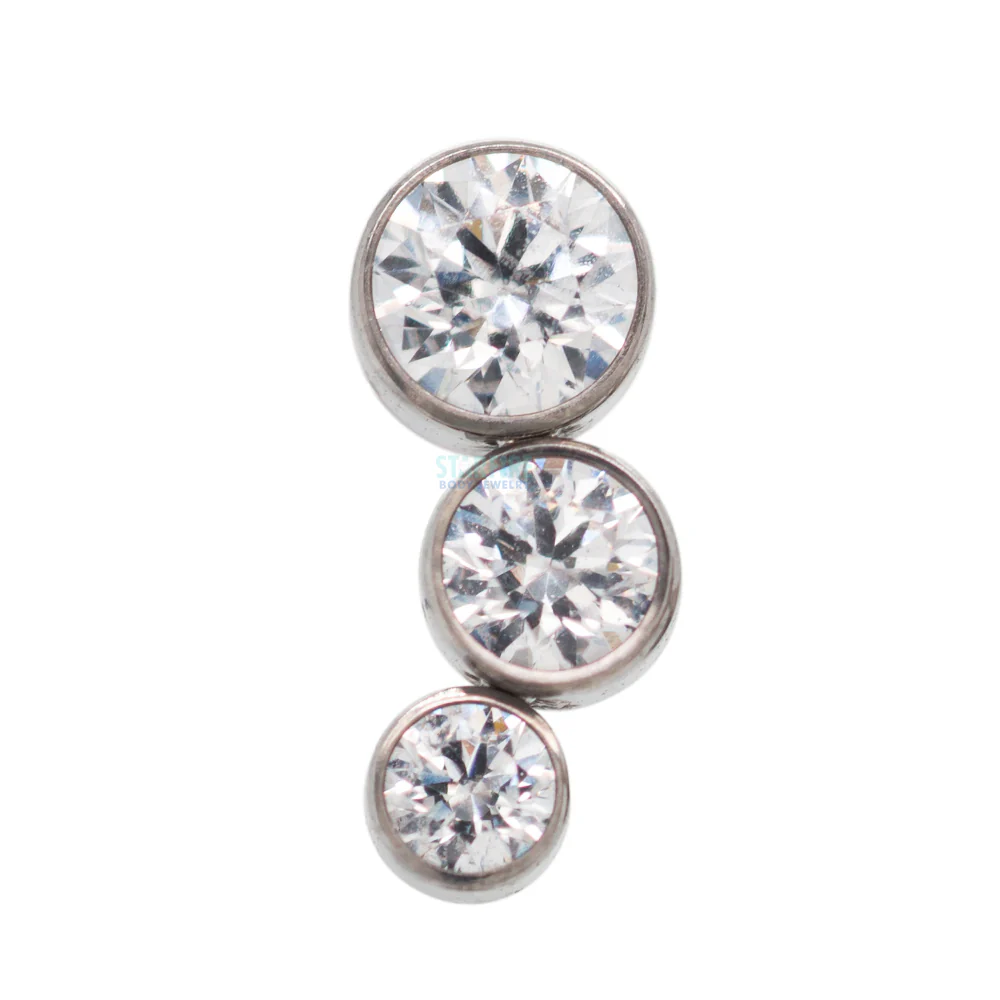 3-T B 'Bijoux' Faceted Gem Bezel Cluster on Flatback - Image 4
