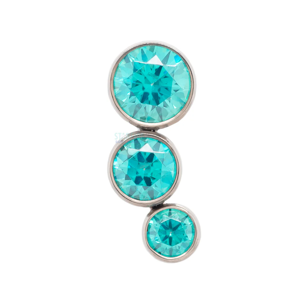 3-T B 'Bijoux' Faceted Gem Bezel Cluster on Flatback - Image 9