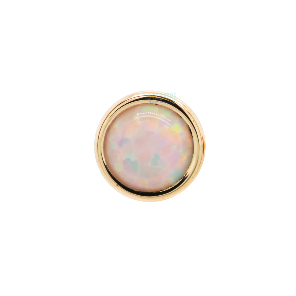 3mm Opal in Cup Setting Nostril Screw in Gold - Image 3