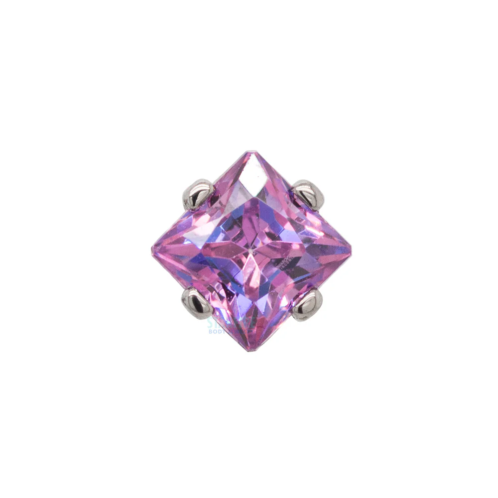 3mm Prong-Set Square Princess Star-Cut Faceted Gem on Flatback - Image 4