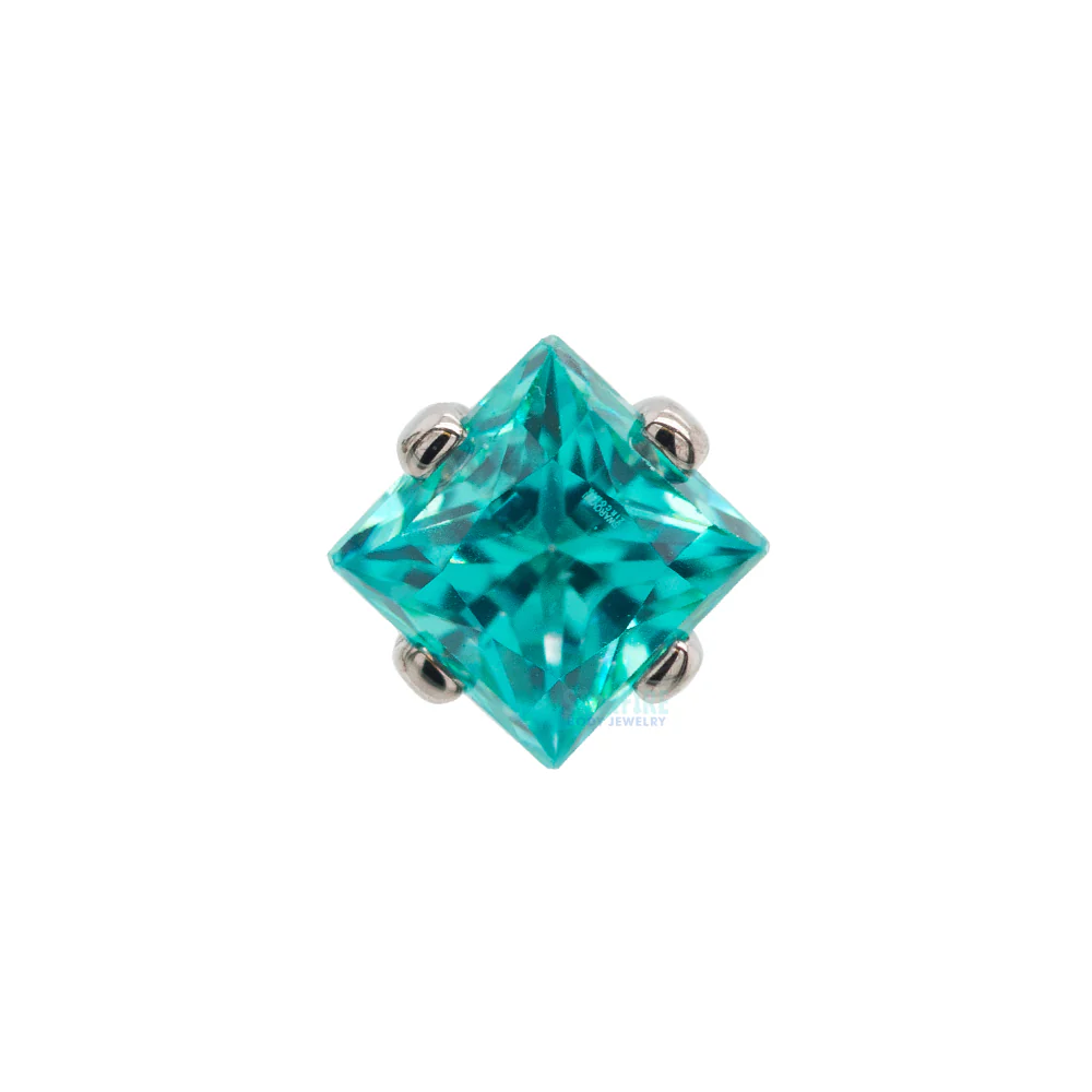 3mm Prong-Set Square Princess Star-Cut Faceted Gem on Flatback - Image 5