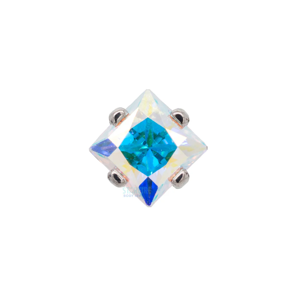 3mm Prong-Set Square Princess Star-Cut Faceted Gem on Flatback - Image 6