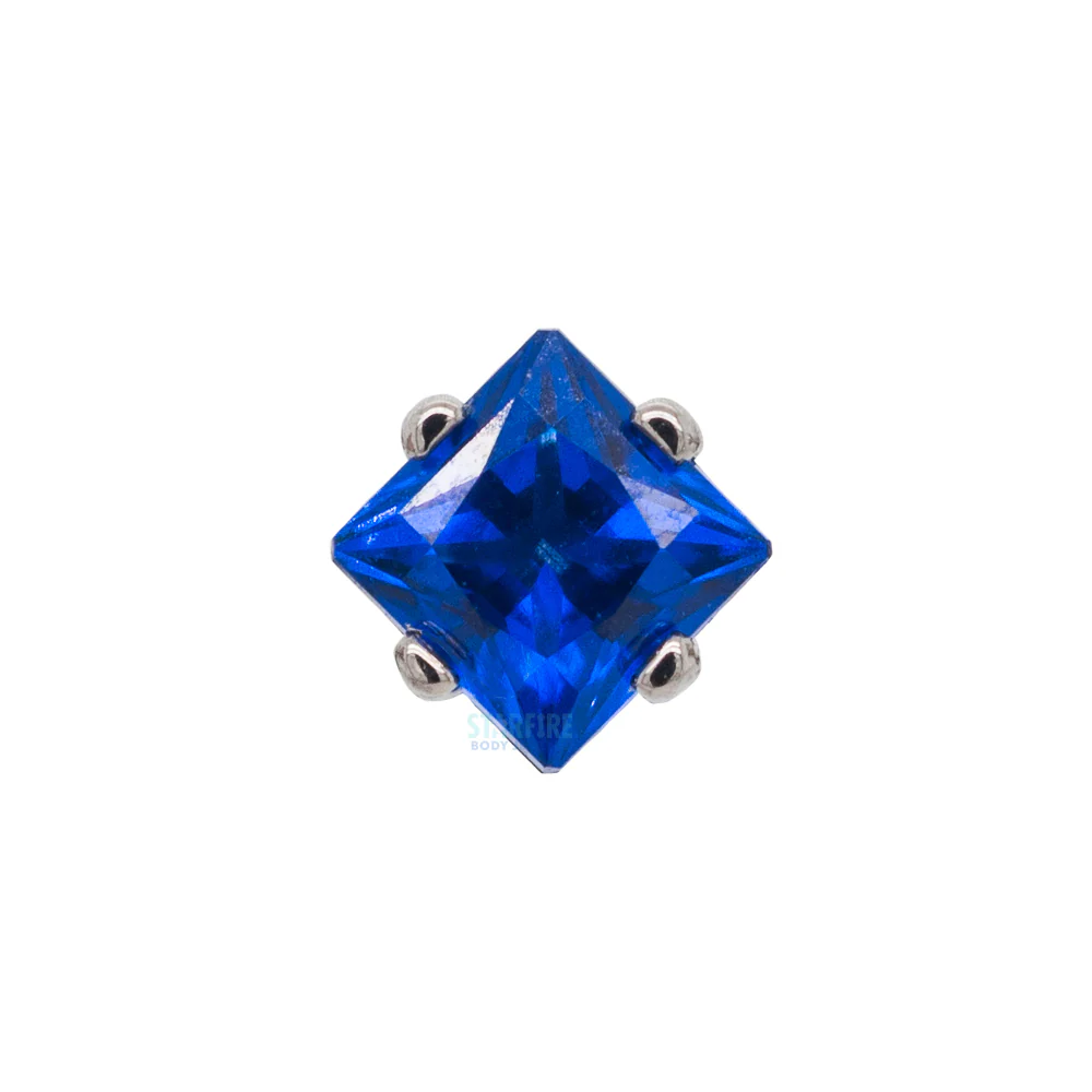 3mm Prong-Set Square Princess Star-Cut Faceted Gem on Flatback - Image 7
