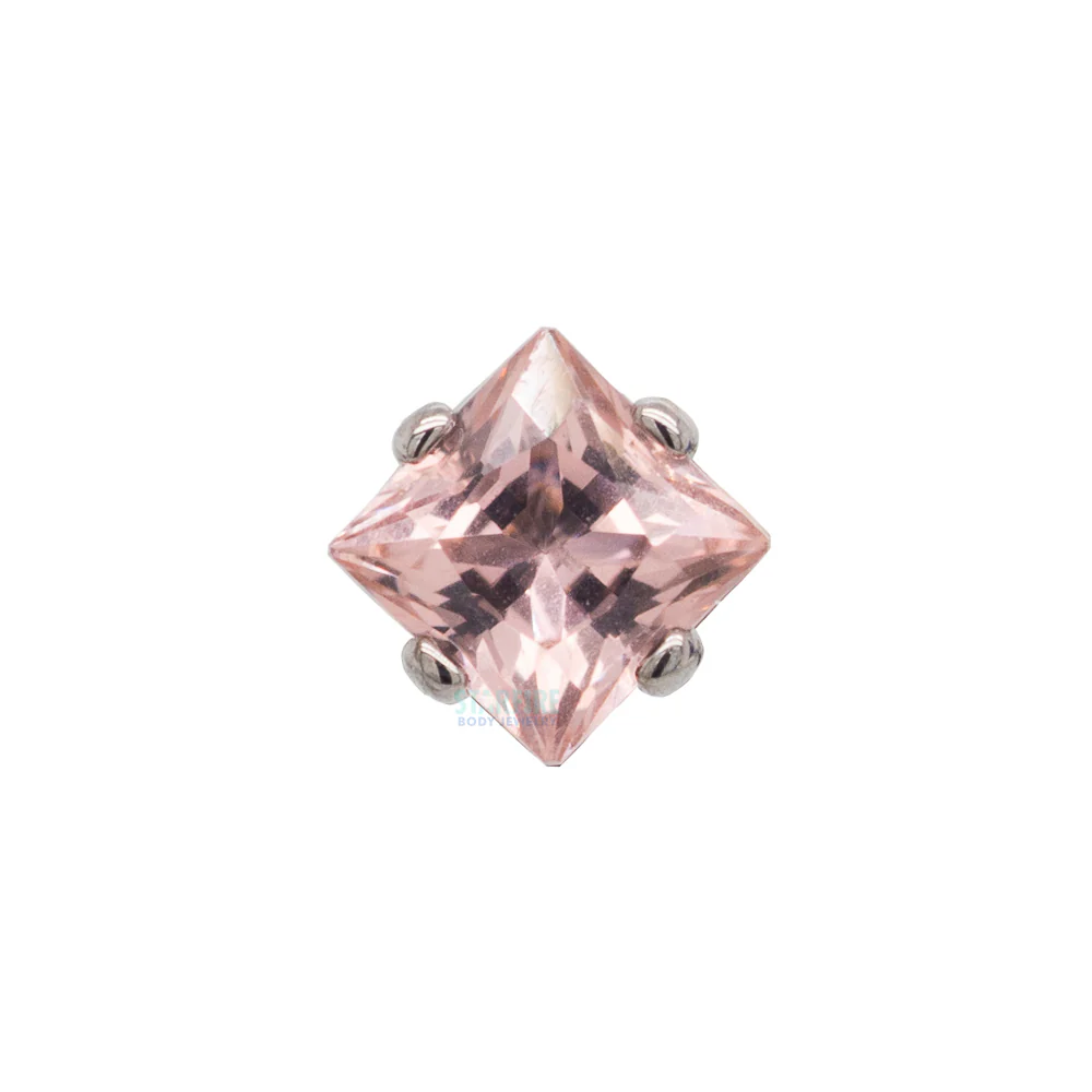 3mm Prong-Set Square Princess Star-Cut Faceted Gem on Flatback - Image 8