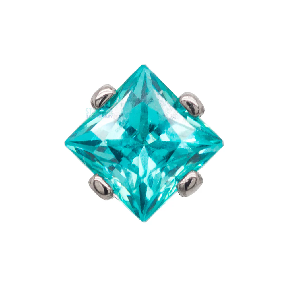 4mm Prong-Set Square Princess Star-Cut Faceted Gem on Flatback - Image 5