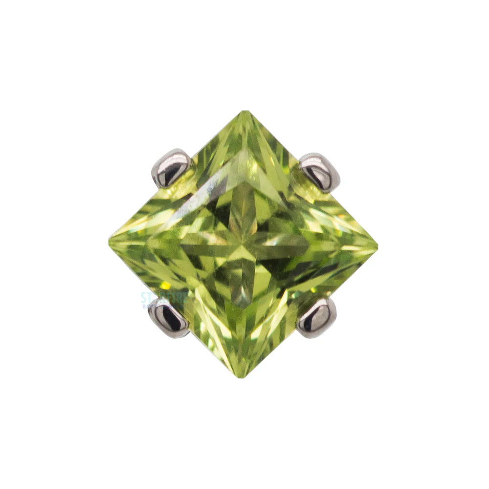 4mm Prong-Set Square Princess Star-Cut Faceted Gem on Flatback - Image 7