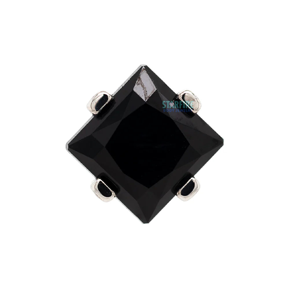 4mm Prong-Set Square Princess Star-Cut Faceted Gem on Flatback - Image 8