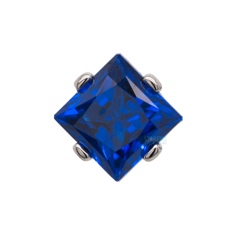 4mm Prong-Set Square Princess Star-Cut Faceted Gem on Flatback - Image 9