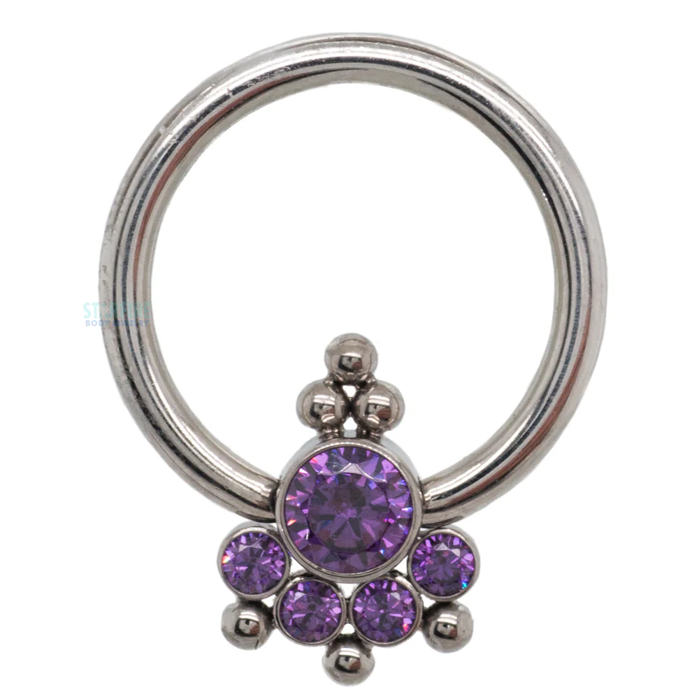 6HC-6 'Haute Couture' Faceted Gem Captive Bead Ring (CBR) - Image 5