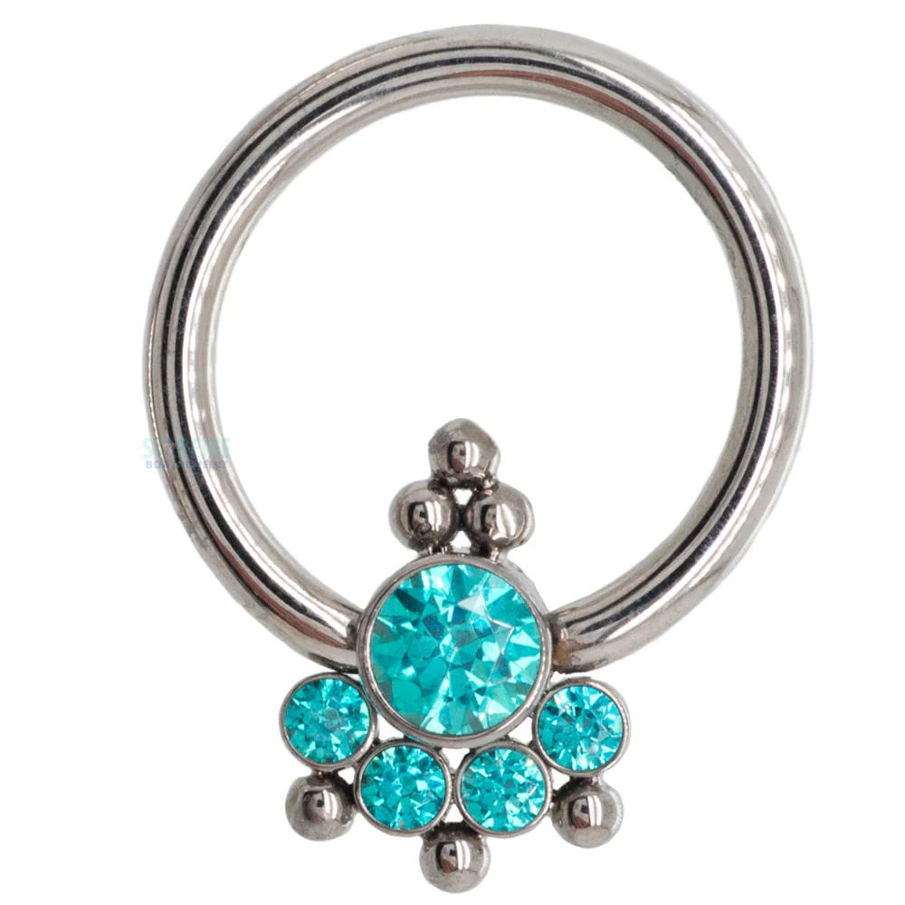 6HC-6 'Haute Couture' Faceted Gem Captive Bead Ring (CBR) - Image 7