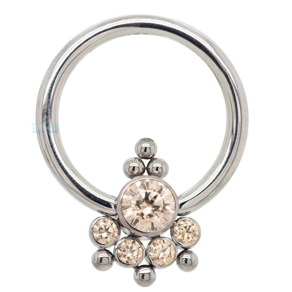 6HC-6 'Haute Couture' Faceted Gem Captive Bead Ring (CBR) - Image 8