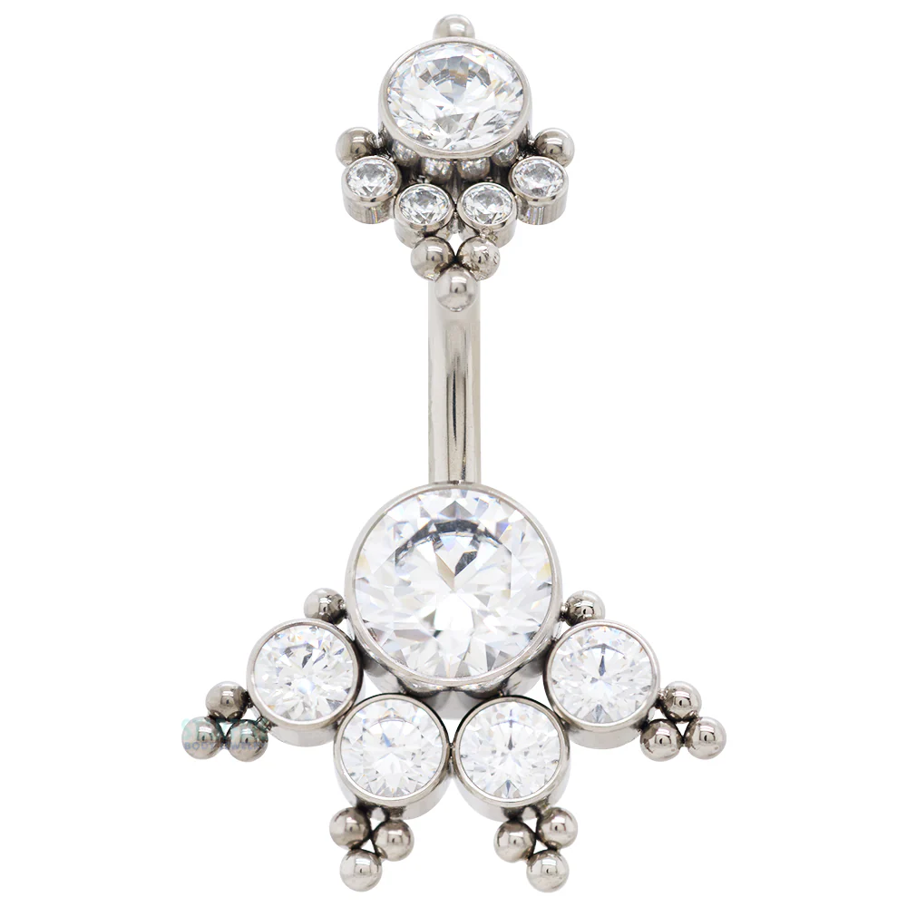 6HN 'Haute Couture' Faceted Gem Navel Curve - Image 3
