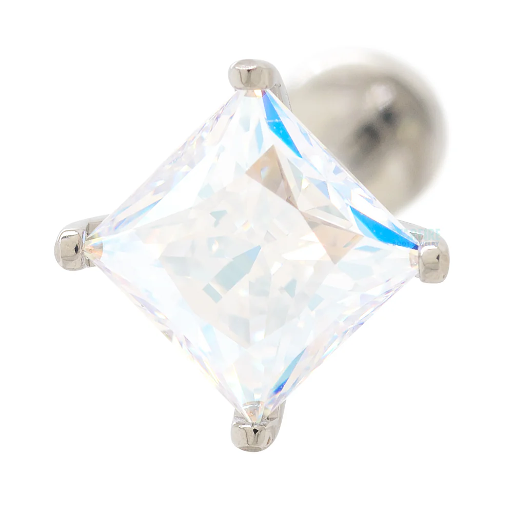 6mm Prong-Set Square Princess Star-Cut Faceted Gem on Flatback - Image 5