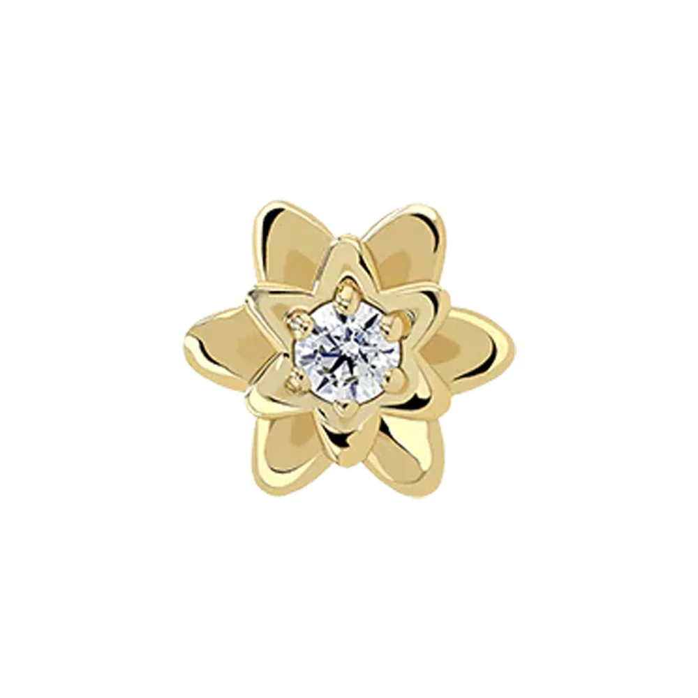 1.5mm "Petaluma" Threaded End in Yellow Gold with Brilliant-Cut Gem - Image 3