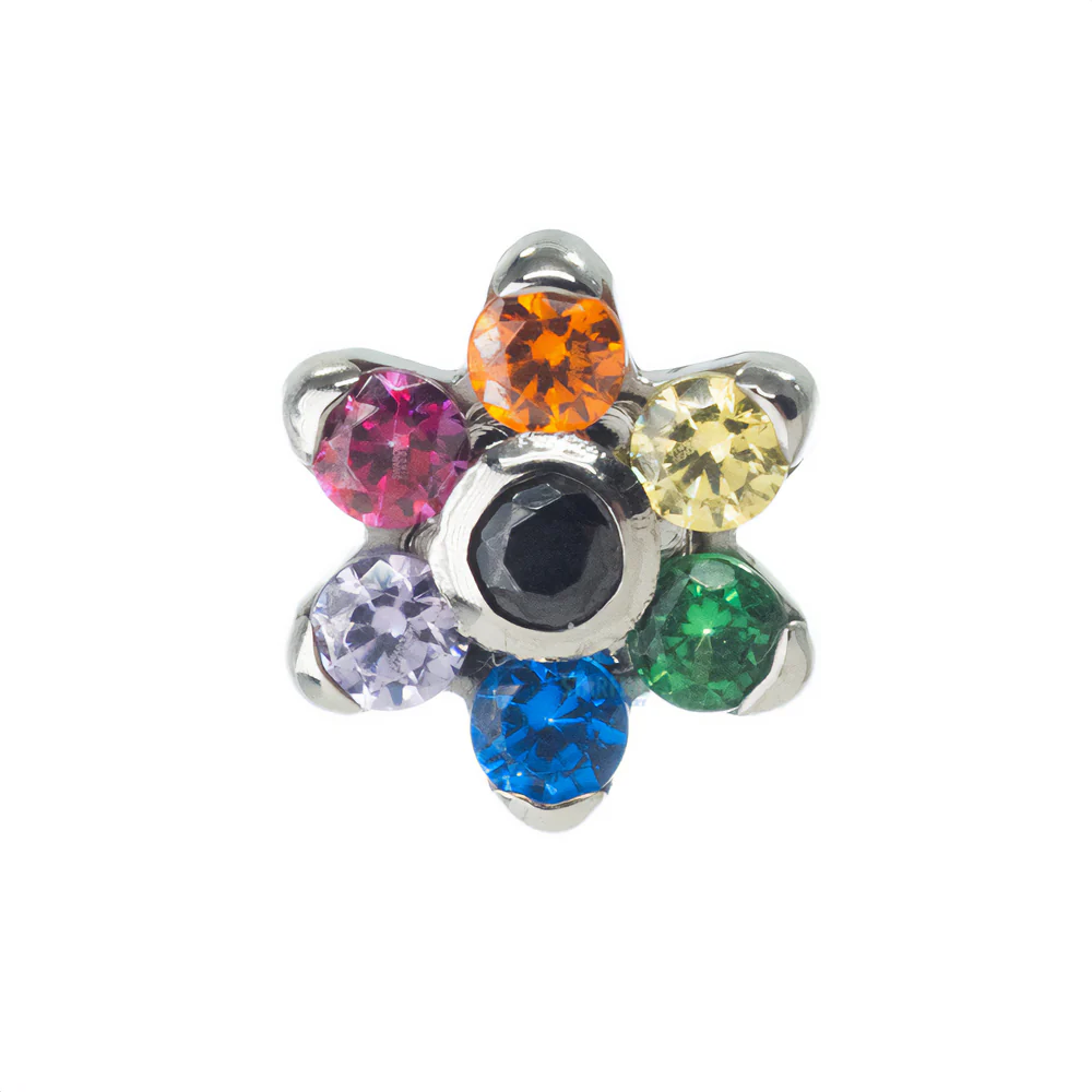 1.5mm/1.5mm Brilliant Cut Gem Flower Threaded End - custom color combos - Image 2