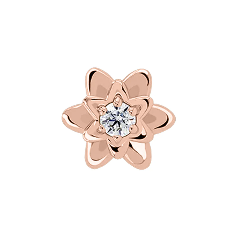 1.5mm "Petaluma" Threaded End in Rose Gold with Brilliant-Cut Gem - Image 3