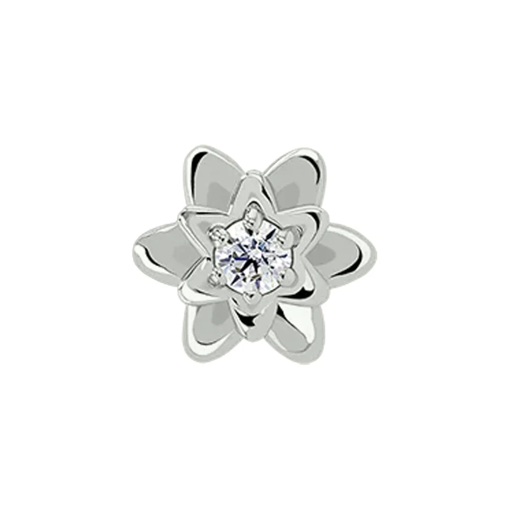 1.5mm "Petaluma" Threaded End in White Gold with Brilliant-Cut Gem - Image 3