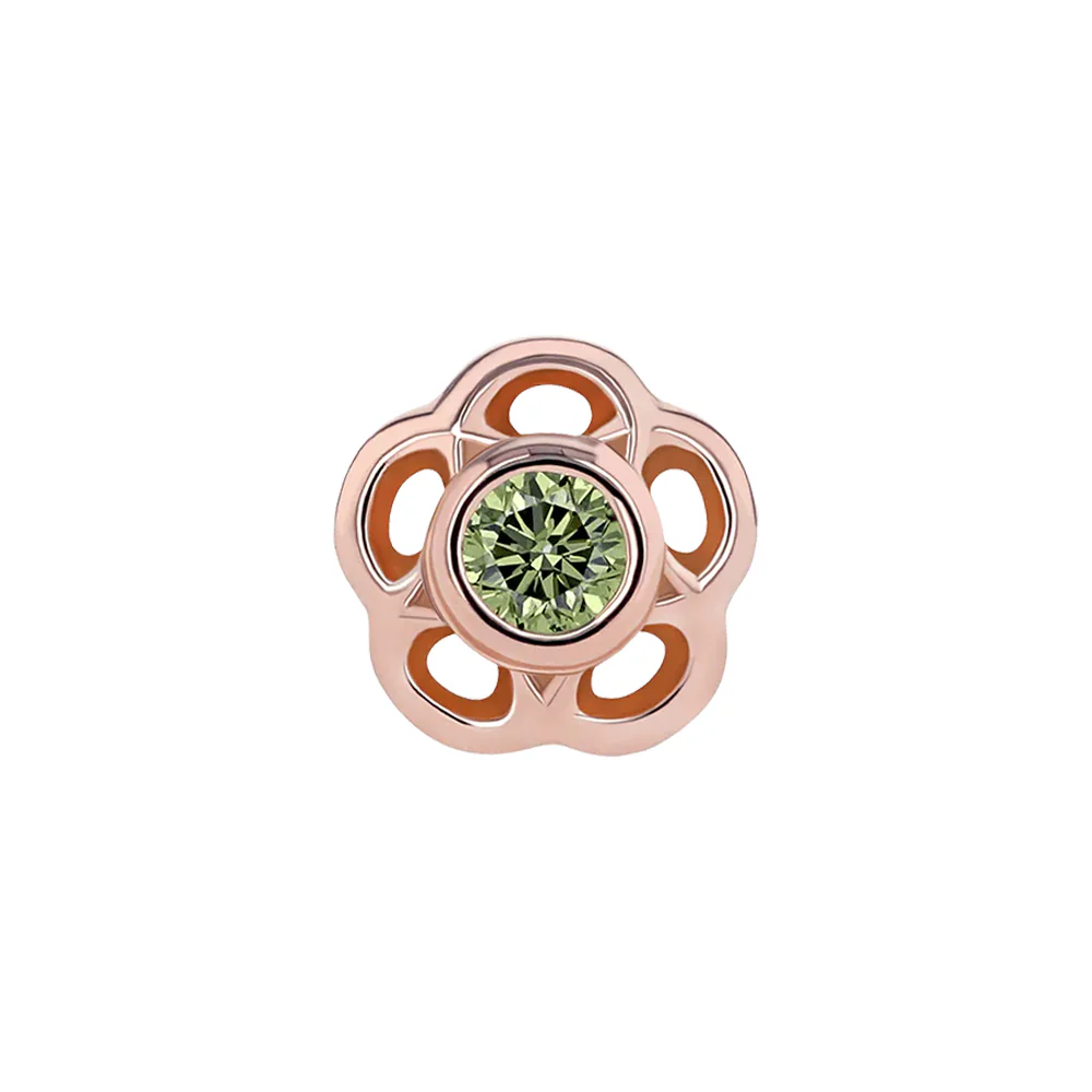 1.5mm "Tama" Threaded End in Rose Gold with Brilliant-Cut Gem - Image 3