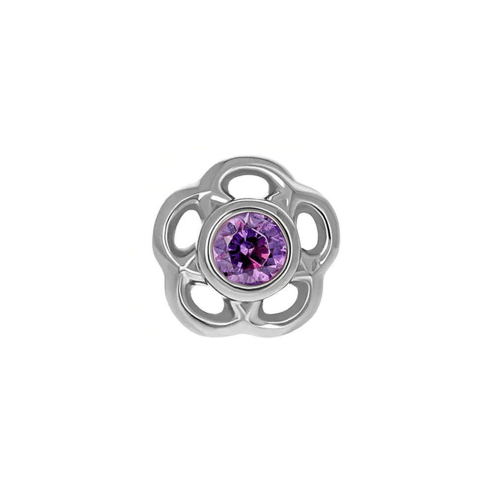 1.5mm "Tama" Threaded End in White Gold with Brilliant-Cut Gem - Image 3
