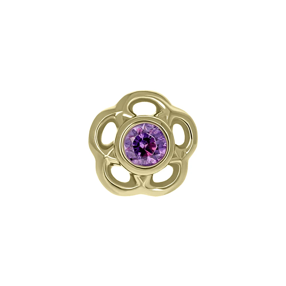 1.5mm "Tama" Threaded End in Yellow Gold with Brilliant-Cut Gem - Image 3