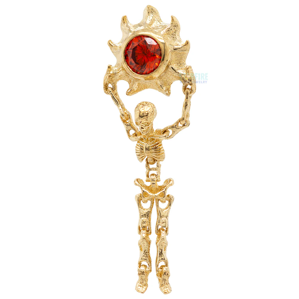 2.5mm "Golden Requiem" Threaded End in Yellow Gold with Brilliant-Cut Gem