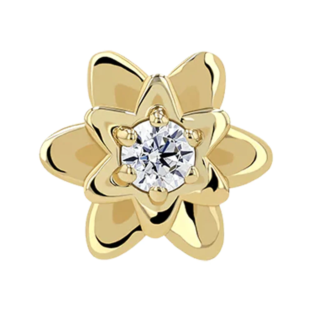 2.5mm "Petaluma" Threaded End in Yellow Gold with Brilliant-Cut Gem - Image 3