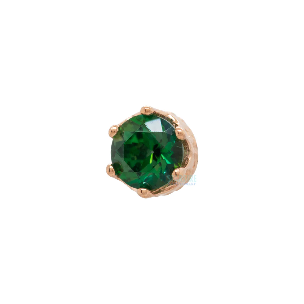 2.5mm "Queen" Crown Threaded End in Gold with Passion Topaz - Image 4