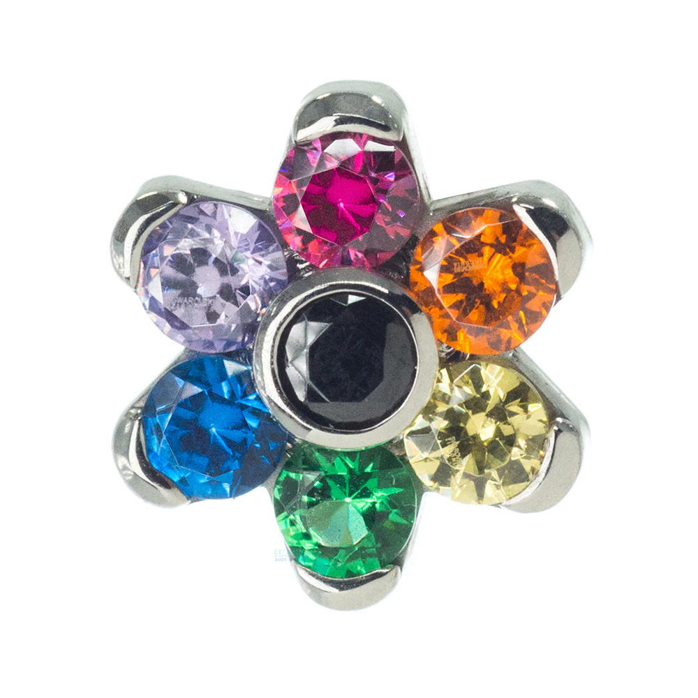 2mm/2mm Brilliant Cut Gem Flower Threaded End - custom color combos - Image 3