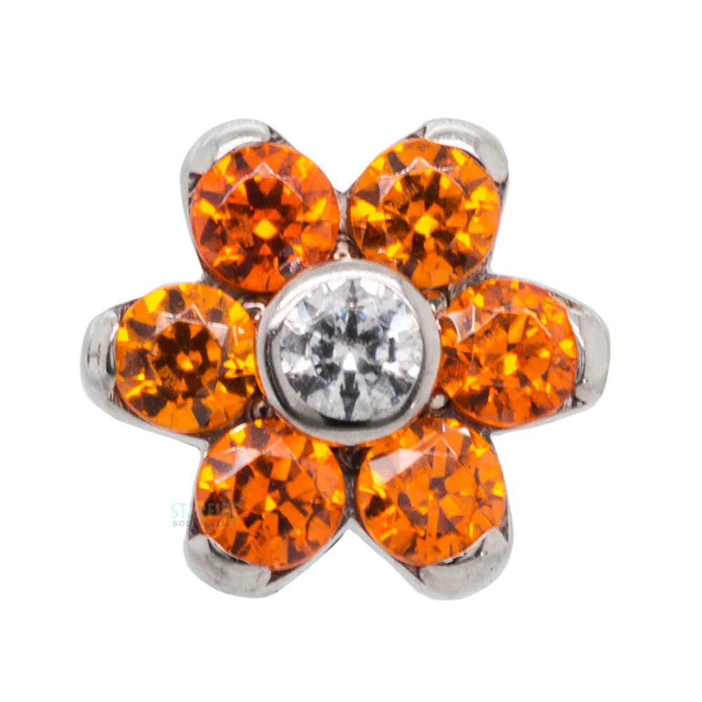 2mm/2mm Brilliant Cut Gem Flower Threaded End - custom color combos - Image 5