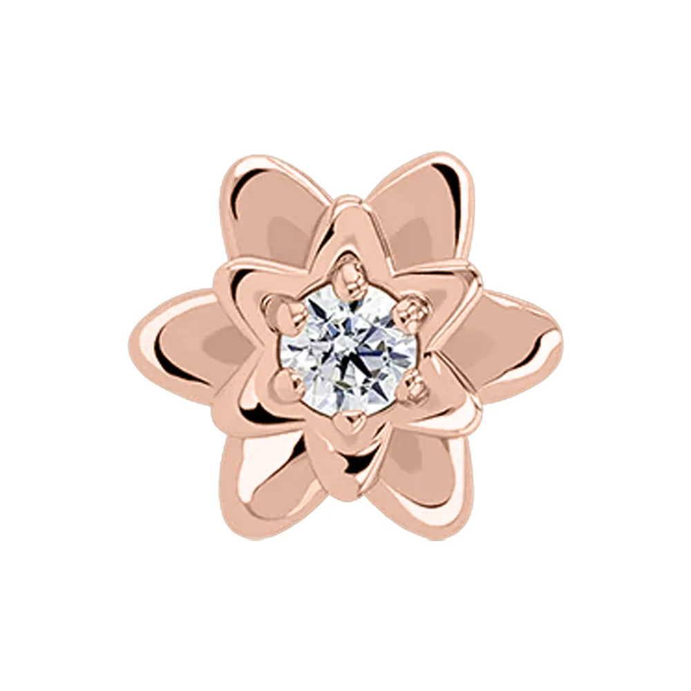 2mm "Petaluma" Threaded End in Rose Gold with Brilliant-Cut Gem - Image 3