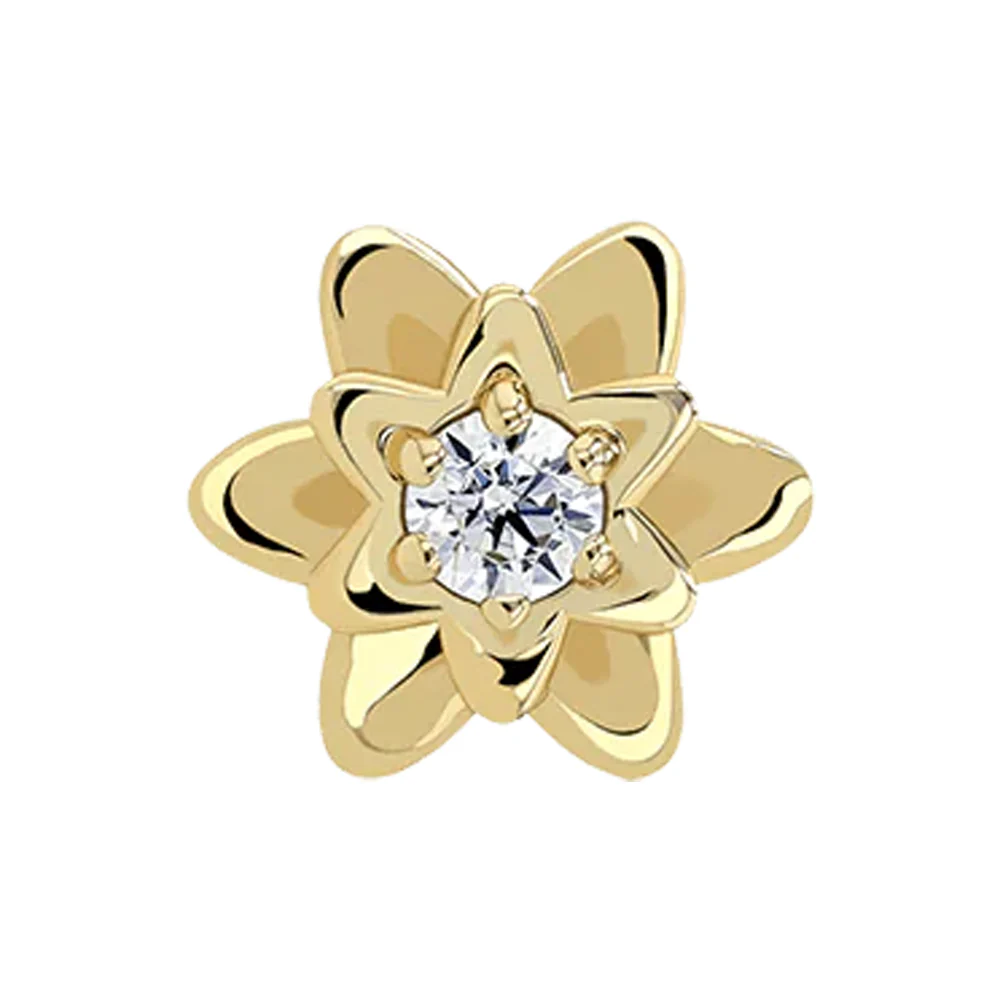 2mm "Petaluma" Threaded End in Yellow Gold with Brilliant-Cut Gem - Image 3
