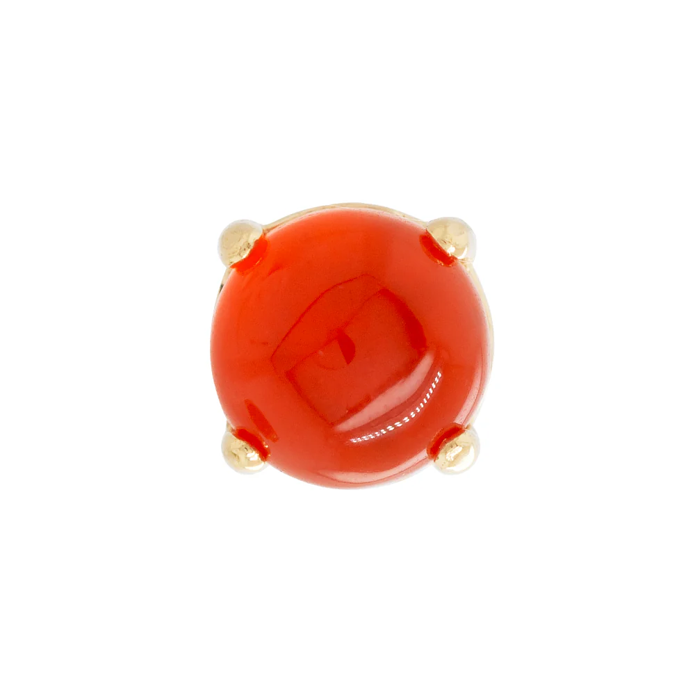 3mm "Ziana" Prong-Set Natural Stone Cabochon Threaded End in Gold - Image 4