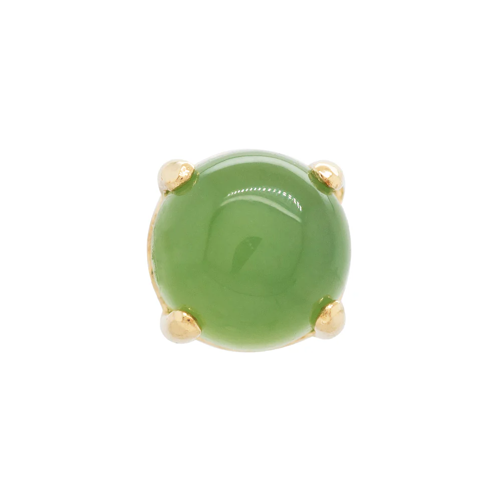 3mm "Ziana" Prong-Set Natural Stone Cabochon Threaded End in Gold - Image 6