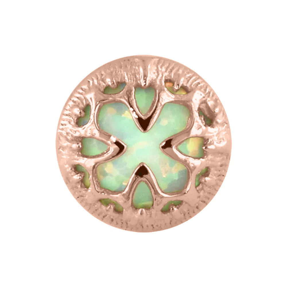 "Baroque" Threaded End in Rose Gold with Opal - Image 3