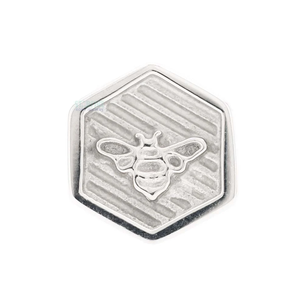 Bee Hexagon Threaded End in Gold - Image 2