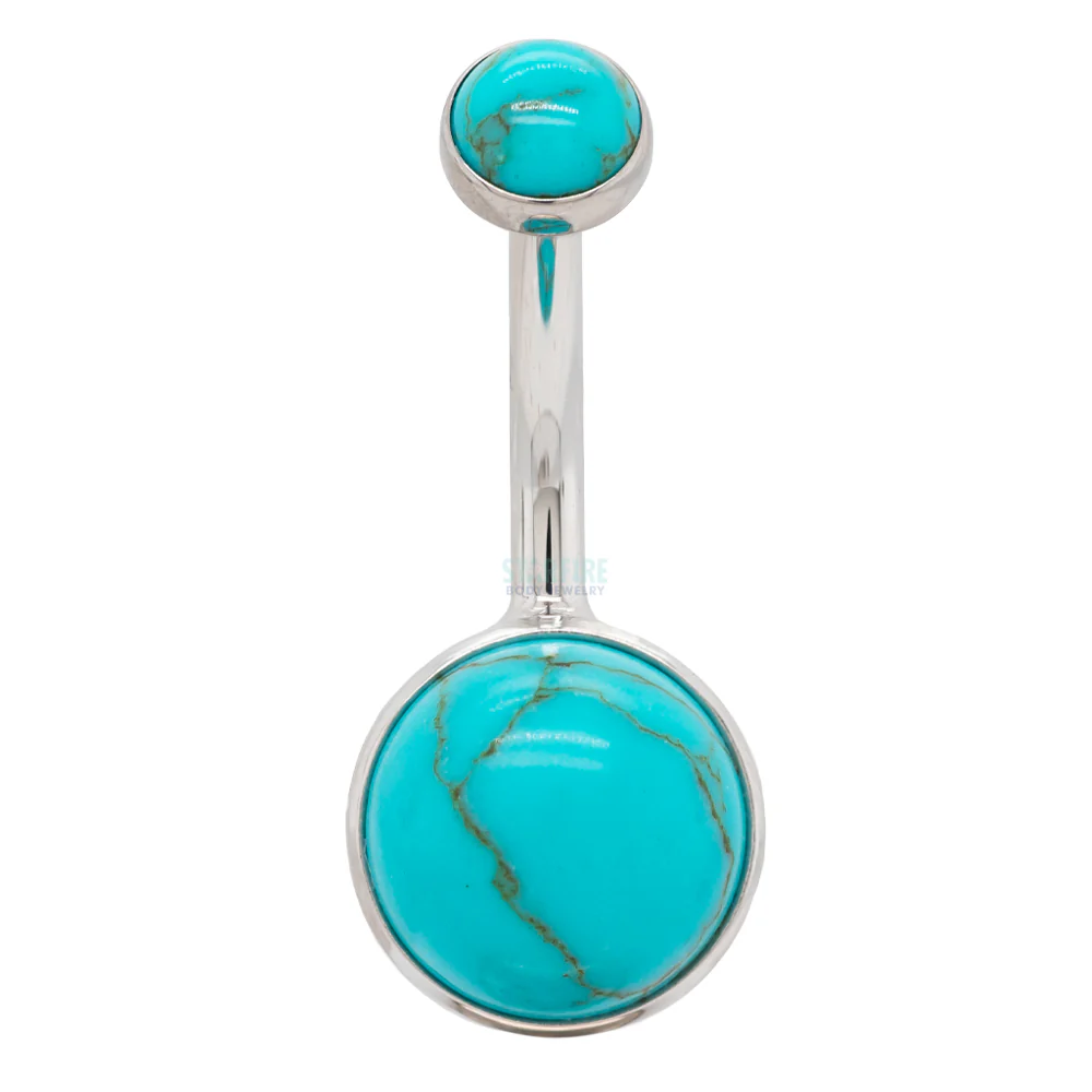 Bezel-set Stone Cabochon Navel Curve - Image 11