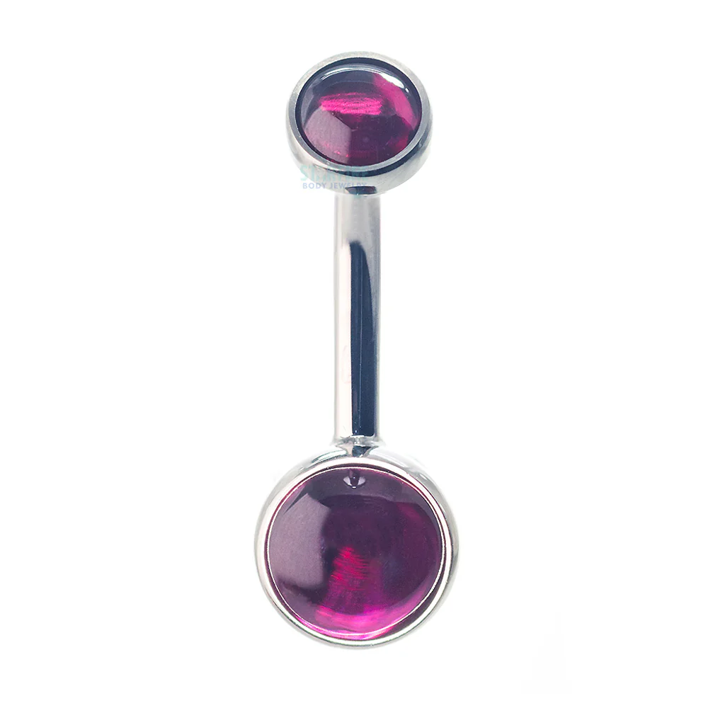 Bezel-set Stone Cabochon Navel Curve - Image 8