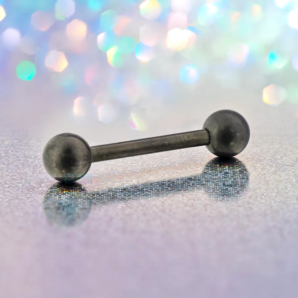 Black Niobium Straight Barbell - 6 ga. - Image 2