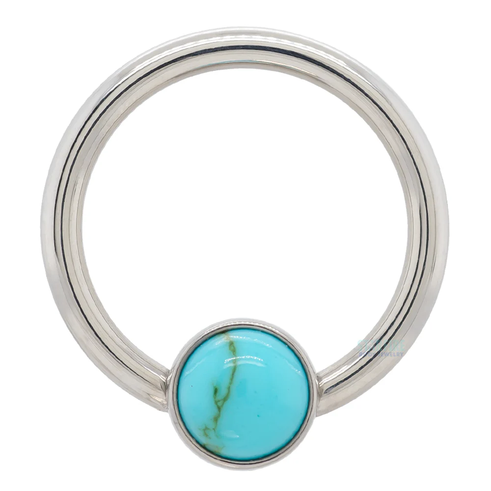 Captive Bead Ring (CBR) with Bezel-set Natural Stone - Image 11