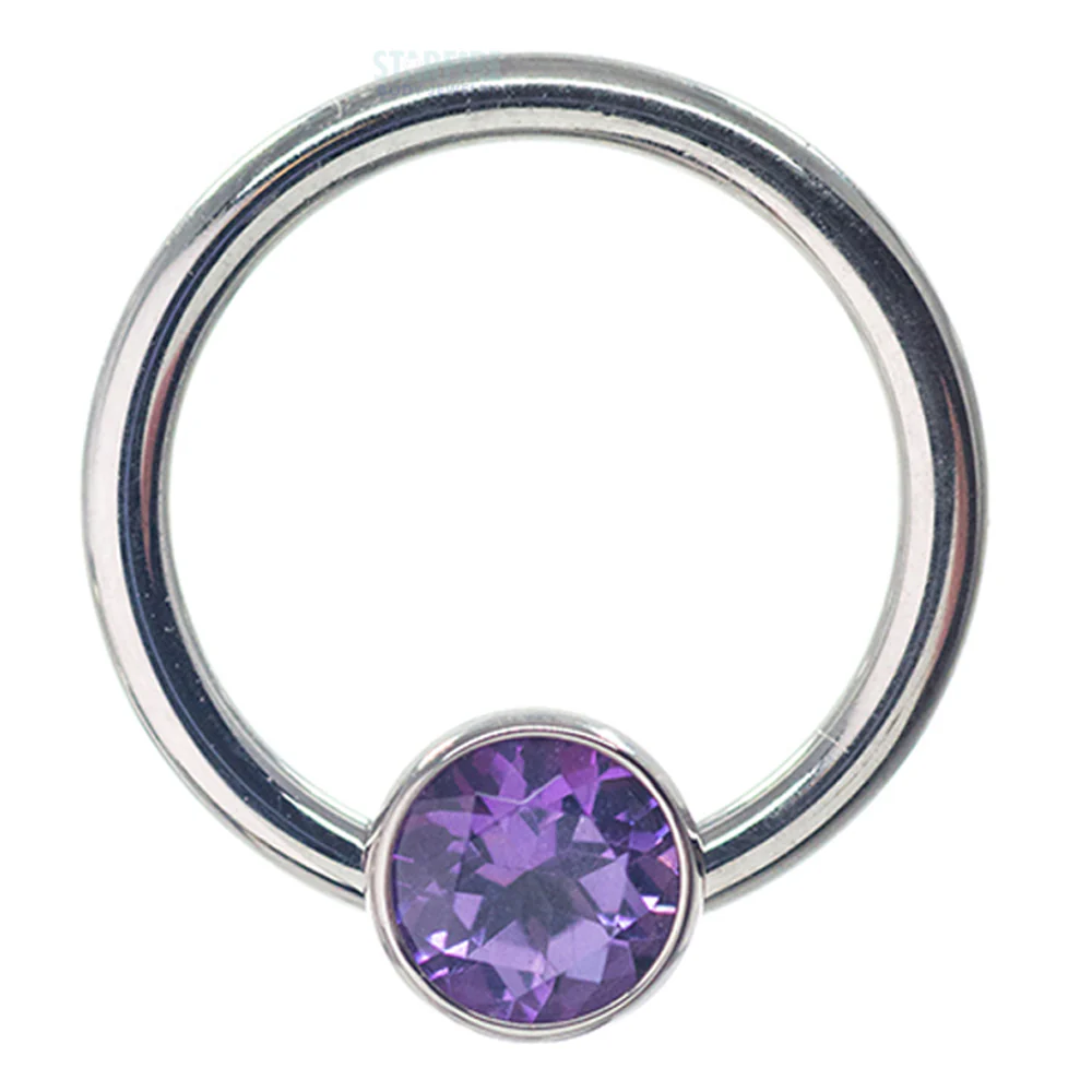 Captive Bead Ring (CBR) with Bezel-set Genuine Topaz - Image 14