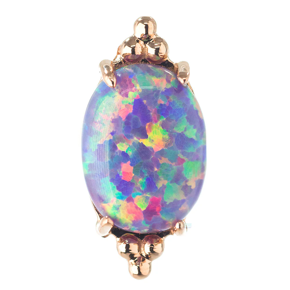 "FaraTa" Threaded End in Gold with Oval Opal Cabochon - Image 11