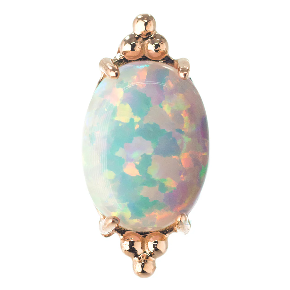 "FaraTa" Threaded End in Gold with Oval Opal Cabochon - Image 5