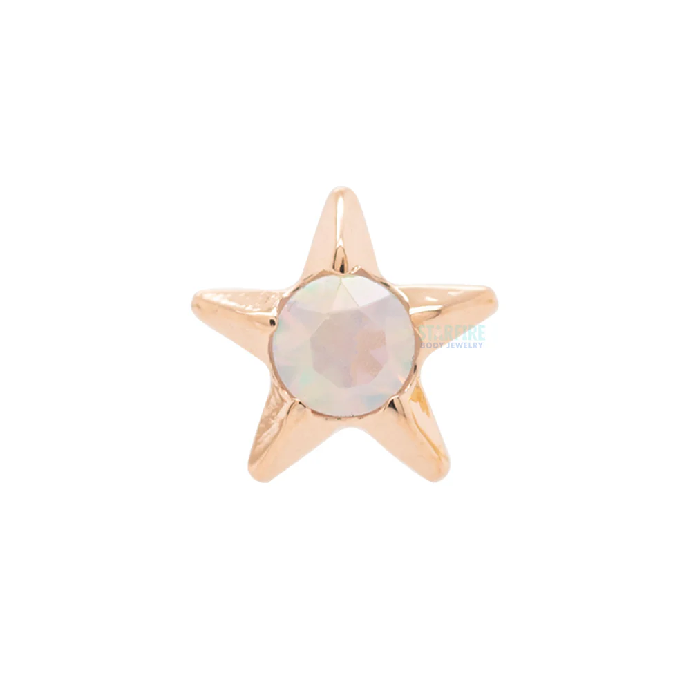 Gem Star Nostril Screw in Gold with 2mm Brilliant-Cut Gem - Image 6