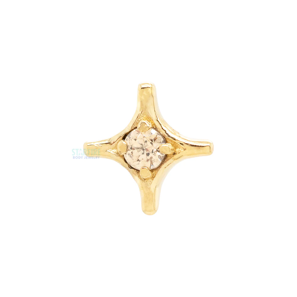 "Hajduk" Threaded End in Yellow Gold with Brilliant-Cut Gem - Image 2